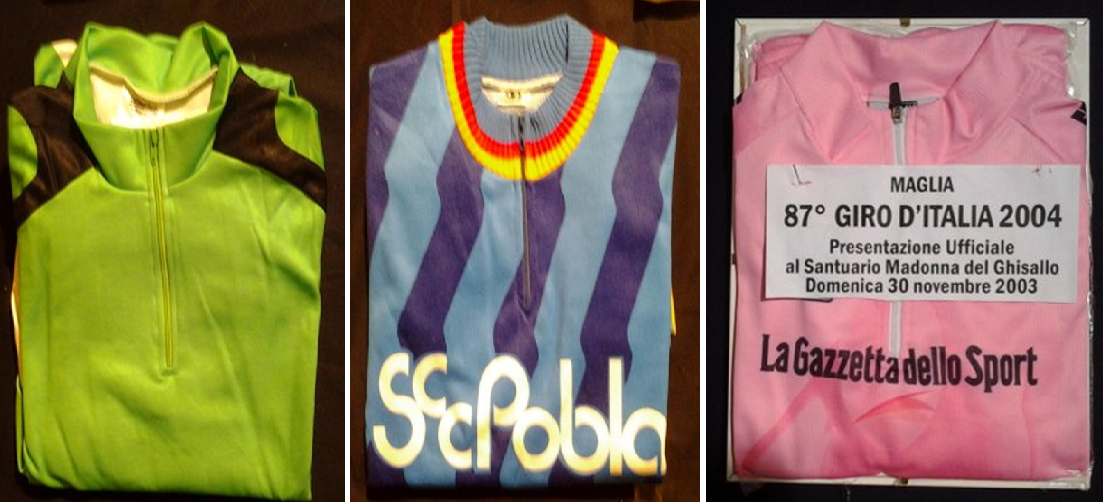 maglie donate al Santuario della Madonna del Ghisallo